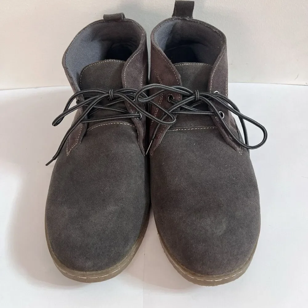 Atlas For Men Gray Suede Leather Chukka Ankle Boots EU 46 US 12 Classic Preppy